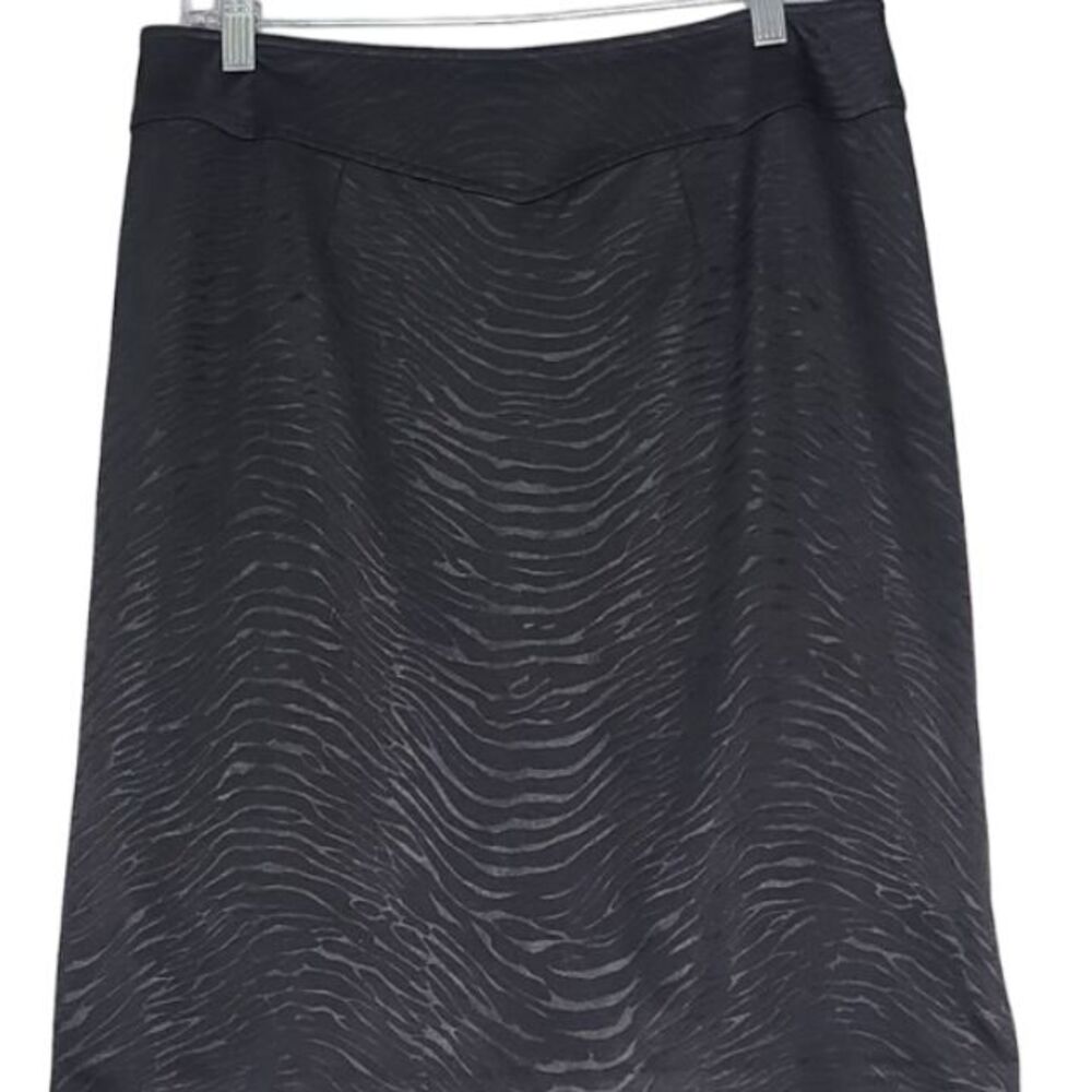 Alberto Makali Womans Size 8 Black Animal Print Lined Zip up Skirt with Spandex